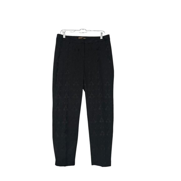 Ellen Tracy Floral Jacquard Dress Pants Black Size 8 Office Career WOrk - Picture 1 of 10